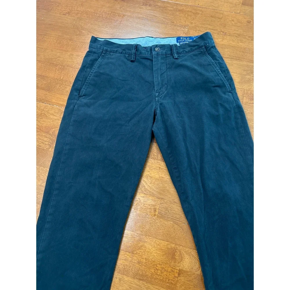 Polo Ralph Lauren Chino Pants Mens 29x30 Black Stretch Straight Fit